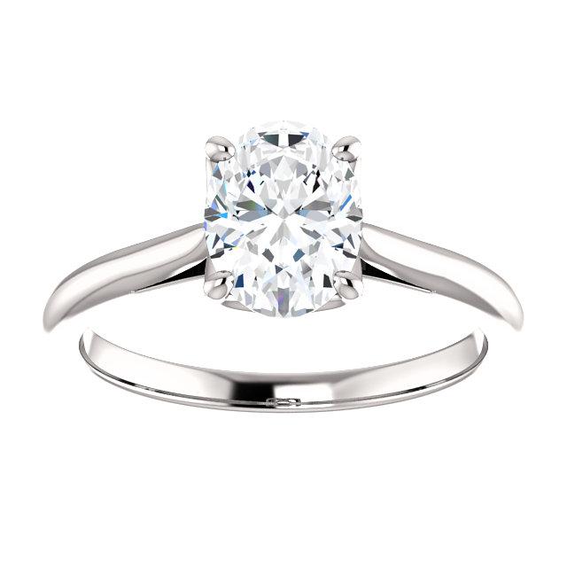 Echt Diamant Solitär-Verlobungsring Oval 5 Karat Weißgold 14K