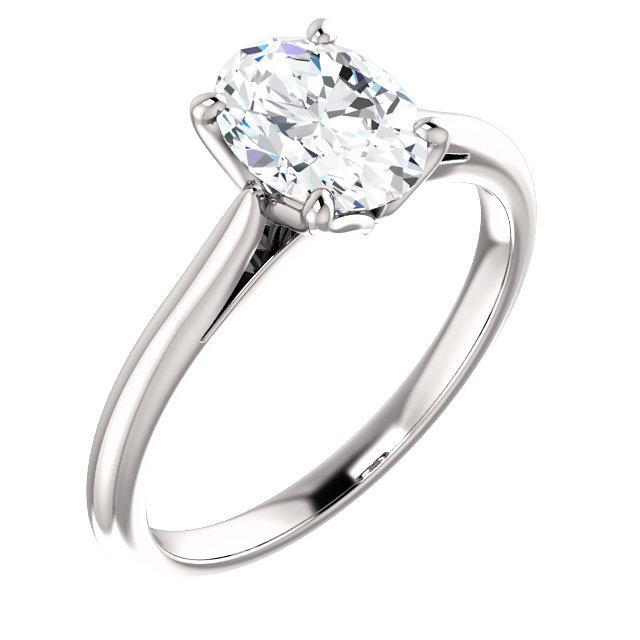 Echt Diamant Solitär-Verlobungsring Oval 5 Karat Weißgold 14K