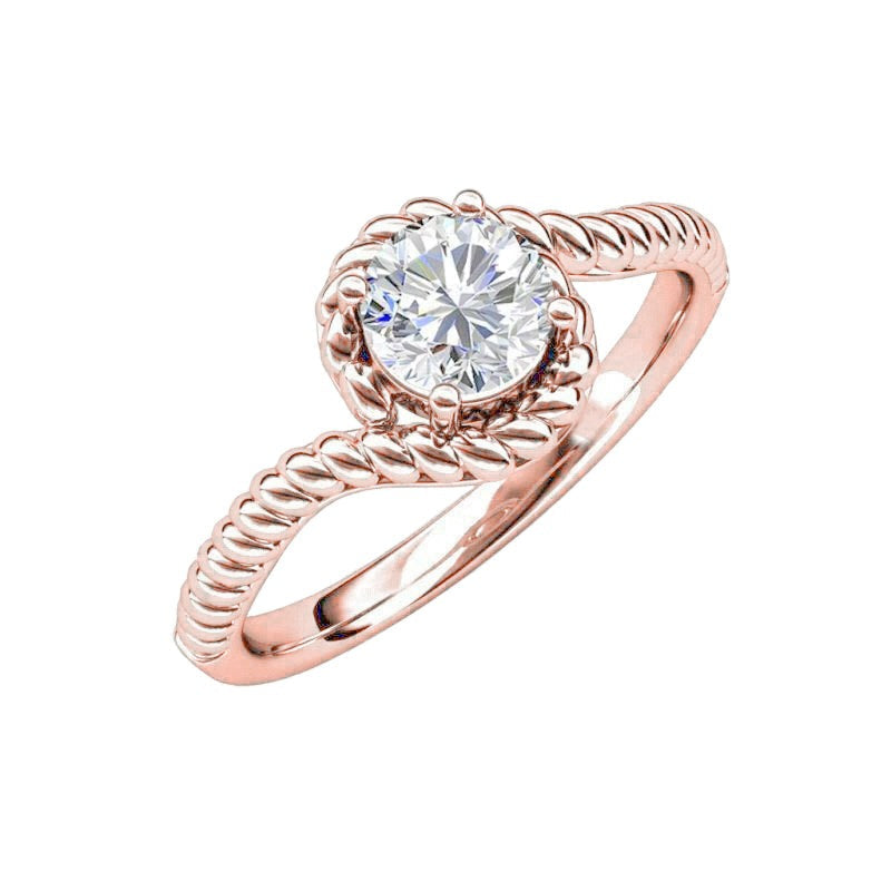 Echt Aus der Erde Abgebauter Natürlicher Diamant-Solitär-Verlobungsring Roségold 1.75 Karat