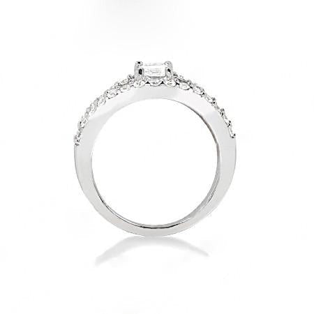 Echt Aus der Erde Abgebauter Natürlicher Diamant-Split-Schaft-Ring mit Akzenten 1,40 cts. Schmuck Weißgold