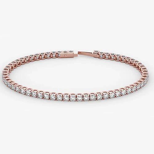 Echt Diamant Tennisarmband 5,90 Karat Roségold 14K Schmuck