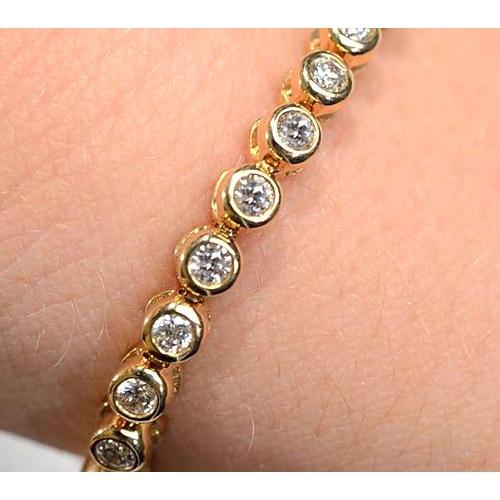 Echt Diamant Tennisarmband Damen Lünette Set 5 Karat