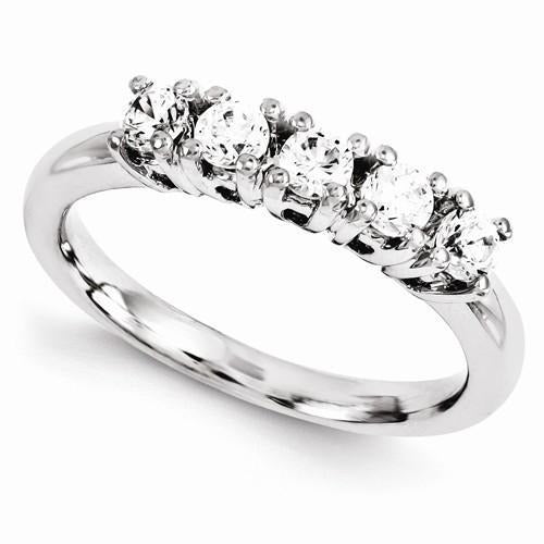 Echt Aus der Erde Abgebauter Natürlicher Diamant-Verlobungsband 0.75 Karat Damenschmuck Weißgold 14K