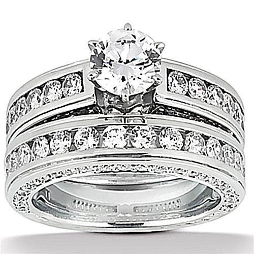 Echt Diamant-Verlobungsband-Set 3,50 Karat Goldring