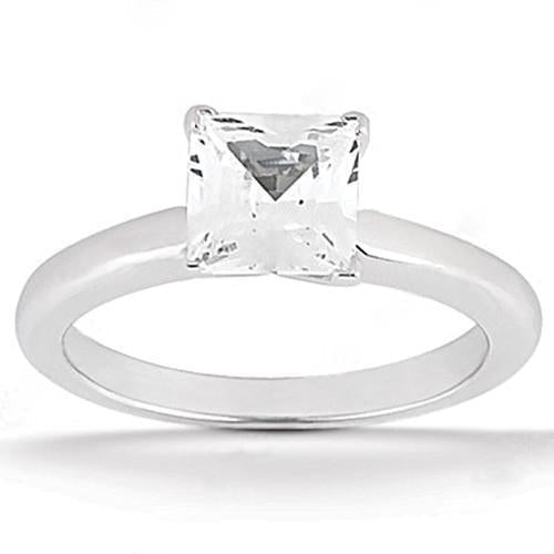 Echt Aus der Erde Abgebauter Natürlicher Diamant-Verlobungsring 1 ct Weißgold Solitär im Prinzessin-Schliff