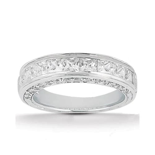 Echt Diamant-Verlobungsring 4,76 Karat Prinzessin und Rundschliff WG 14K