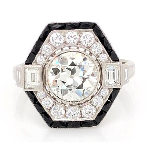Echt Diamant-Verlobungsring Old Mine 5 Karat Weißgold 14K Schmuck