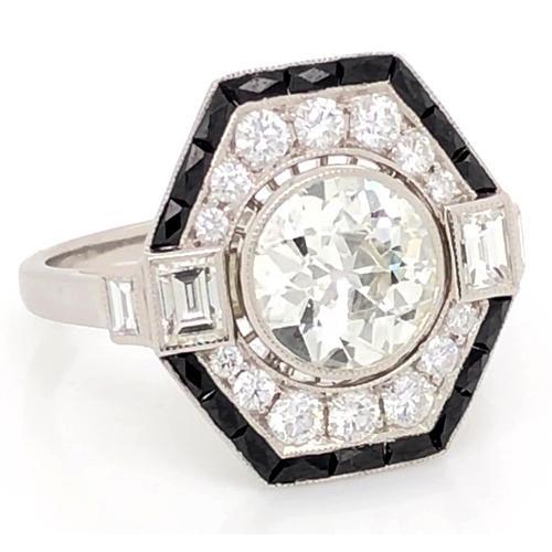 Echt Diamant-Verlobungsring Old Mine 5 Karat Weißgold 14K Schmuck
