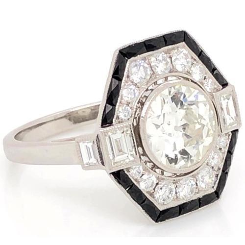 Echt Diamant-Verlobungsring Old Mine 5 Karat Weißgold 14K Schmuck