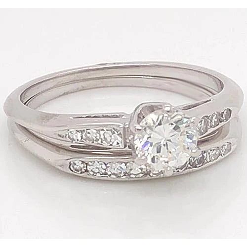 Echt Diamant-Verlobungsring-Set 1,75 Karat Damen Weißgold Schmuck 14K