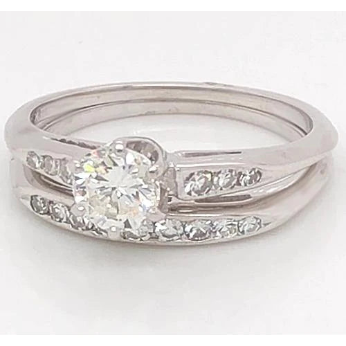 Echt Diamant-Verlobungsring-Set 1,75 Karat Damen Weißgold Schmuck 14K