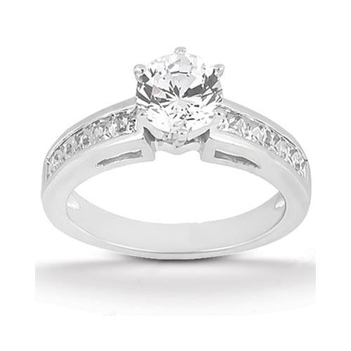 Echt Diamant-Verlobungsring-Set 2,85 Karat rund und Princess Cut