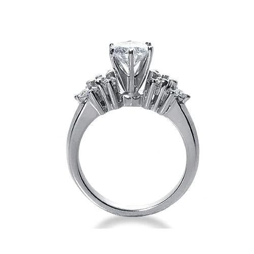 Echt Diamant-Verlobungsring Weißgold 14K 3,30 Karat Neu