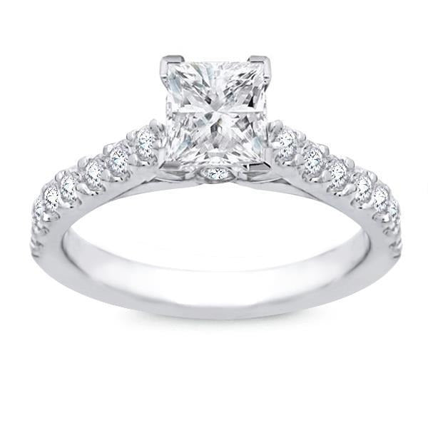 Echt Aus der Erde Abgebauter Natürlicher Diamant-Verlobungsring Weißgold mit Akzenten 3.25 Ct