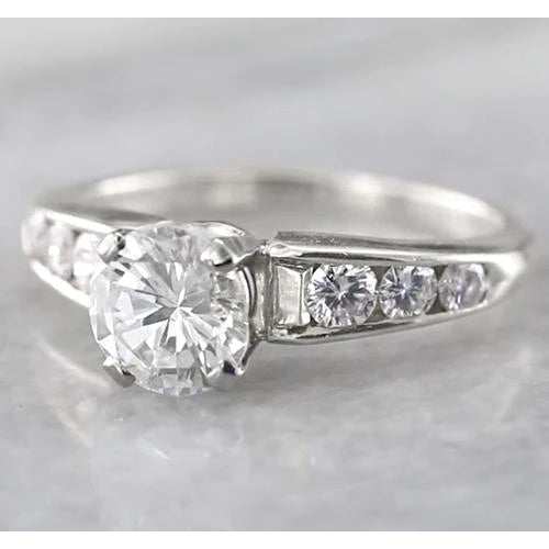 Echt Diamant-Verlobungsring mit Akzent 1,50 Karat Weißgold 14K Schmuck