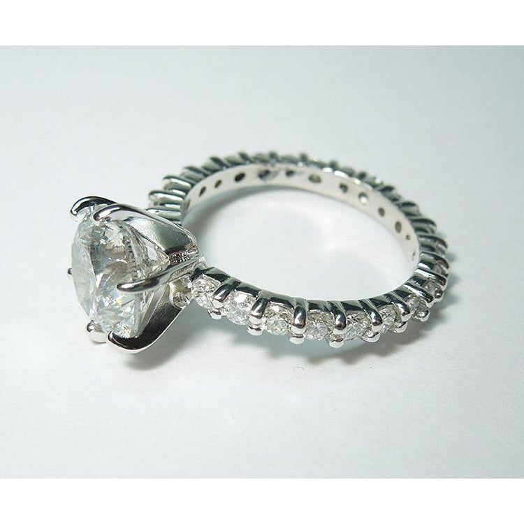 Echt Aus der Erde Abgebauter Natürlicher Diamant-Verlobungsring mit Akzent 5,25 Karat Weißgold 14K
