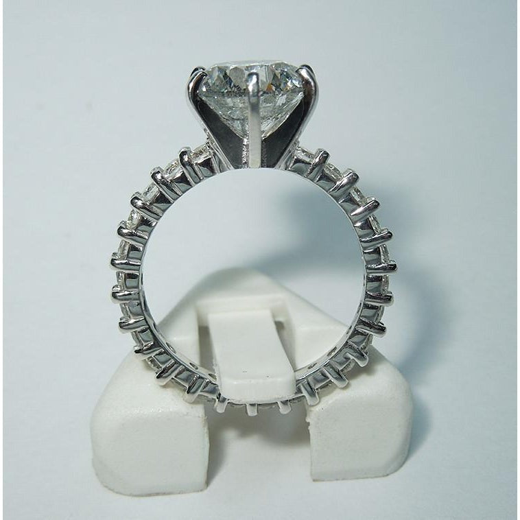 Echt Aus der Erde Abgebauter Natürlicher Diamant-Verlobungsring mit Akzent 5,25 Karat Weißgold 14K