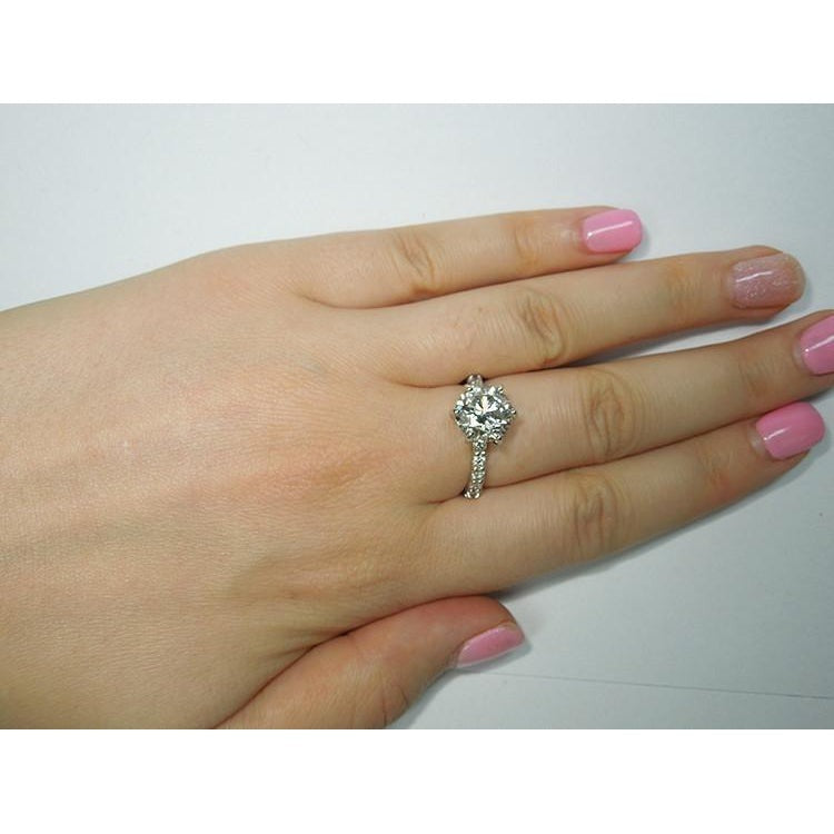 Echt Aus der Erde Abgebauter Natürlicher Diamant-Verlobungsring mit Akzent 5,25 Karat Weißgold 14K
