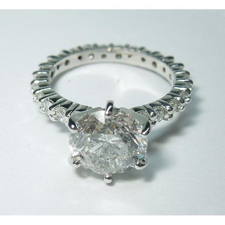 Echt Aus der Erde Abgebauter Natürlicher Diamant-Verlobungsring mit Akzent 5,25 Karat Weißgold 14K