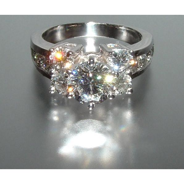 Echt Diamant-Verlobungsring und Band-Set 4,76 Karat Weißgold 14K