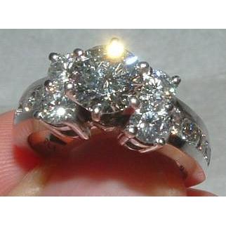 Echt Diamant-Verlobungsring und Band-Set 4,76 Karat Weißgold 14K