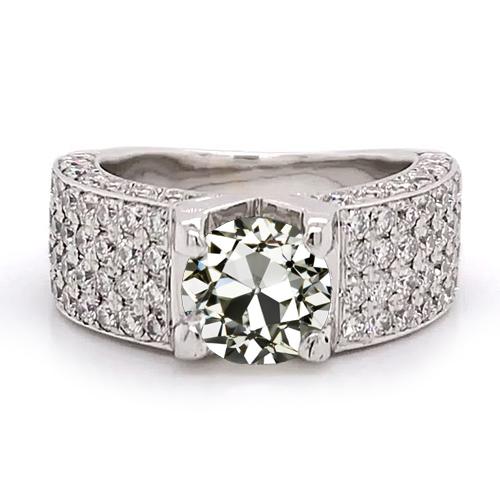 Echt Diamant alter Bergmann Verlobungsring Mehrreihig Pave Set Akzente 4 Karat