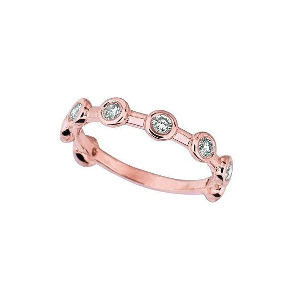 Echt Diamant halbe Ewigkeit Bubble Ring Band 0,50 Karat Lünette 14K Roségold