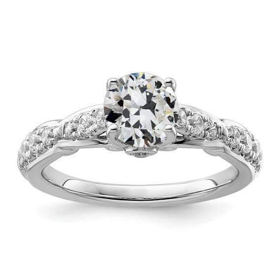 Echt Diamant im alten Minenschliff Damen Ehering 3 Karat Krappenset