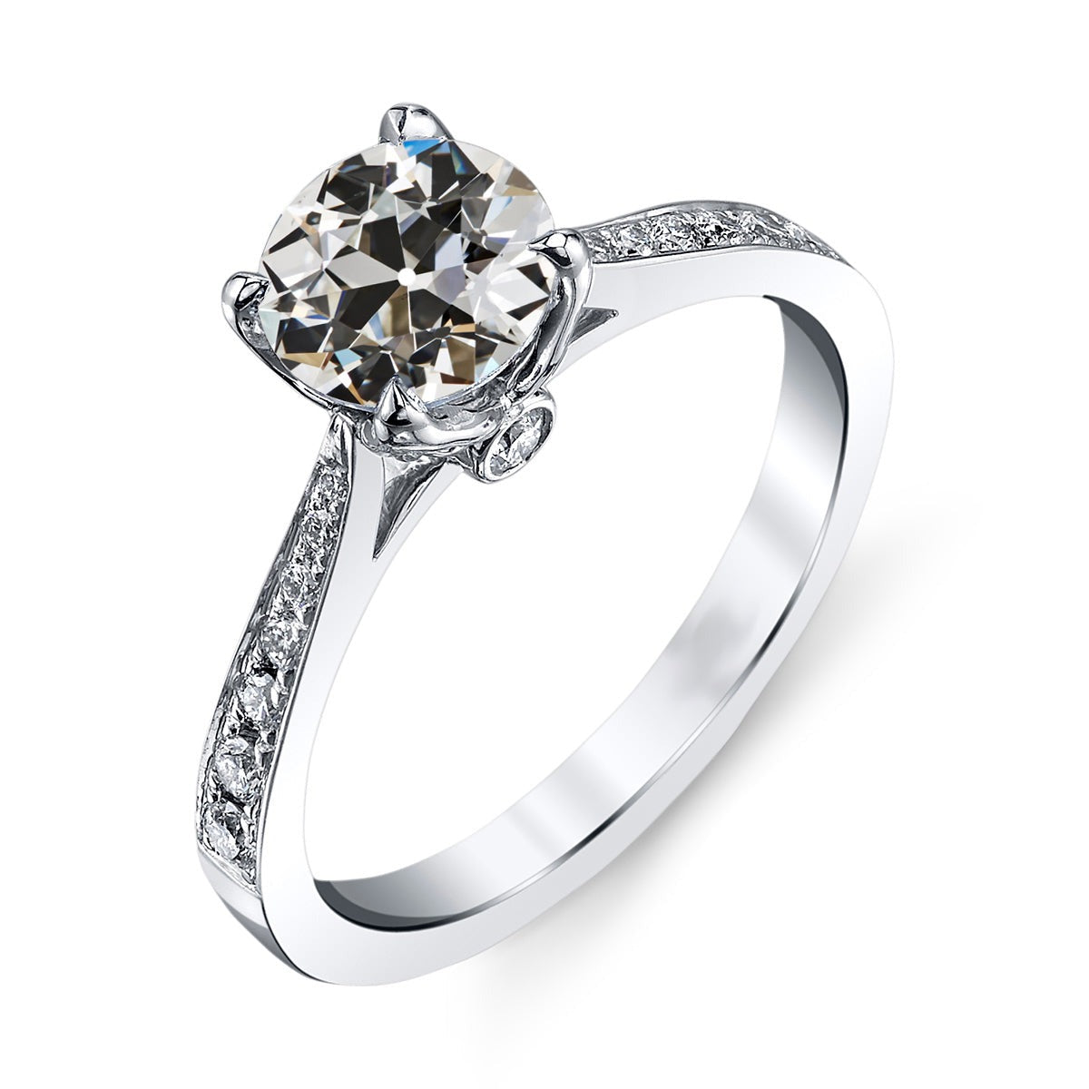 Echt Diamant rund alter Bergmann Verlobungsring Damenschmuck 3.50 Karat