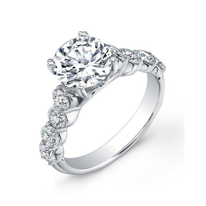 Echt Diamantbetonter Verlobungsring 4.10 Karat Weißgold 14K