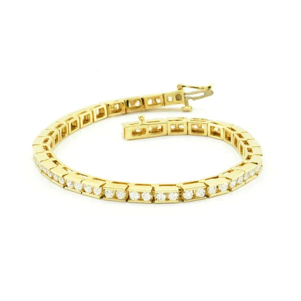 Echt Diamanten Classic Style Tennisarmband 3,30 Karat 14K Gelbgold
