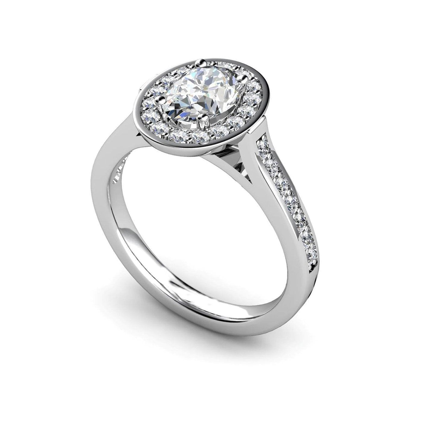 Echt Diamanten Halo Verlobungsring 1.75 Karat Weißgold 14K