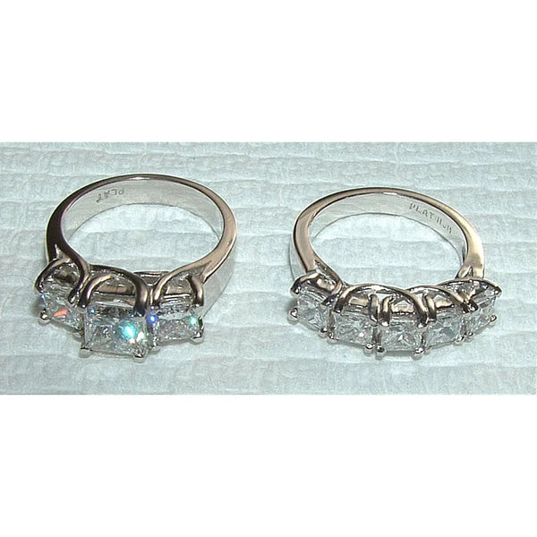 Echt Diamantring-Verlobungsband-Set Neu 4.51 Karat Weißgold 14K