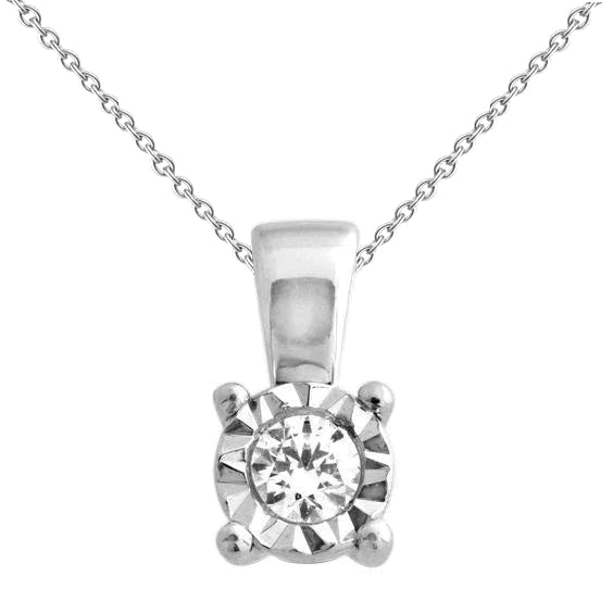 Echt Diamantschliff-Montage Halskette Anhänger Weißgold Schmuck