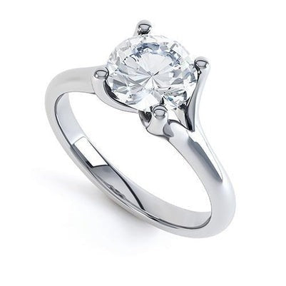 Echt Funkelnder 2.50 ct Aus der Erde Abgebauter Natürlicher Diamant-Solitärring im Rundschliff Weißgold 14K