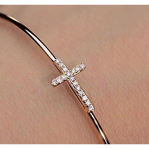 Echt Gelbgold Armreif 1 Karat Kreuz Damen Schmuck Neu