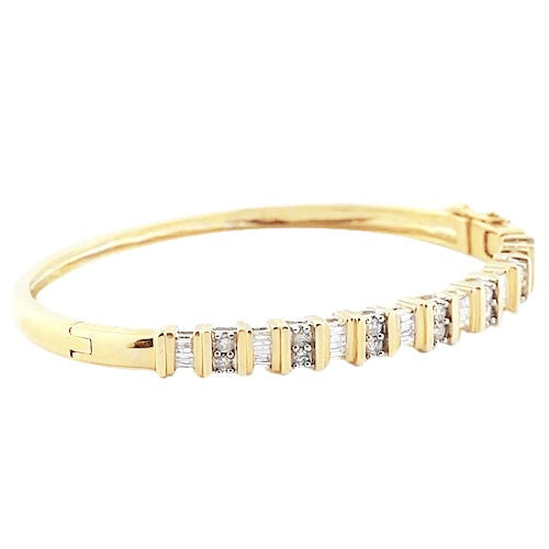 Echt Gelbgold Diamant Armreif 6 Karat Damen Schmuck Neu