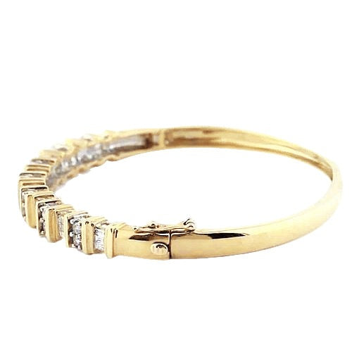 Echt Gelbgold Diamant Armreif 6 Karat Damen Schmuck Neu