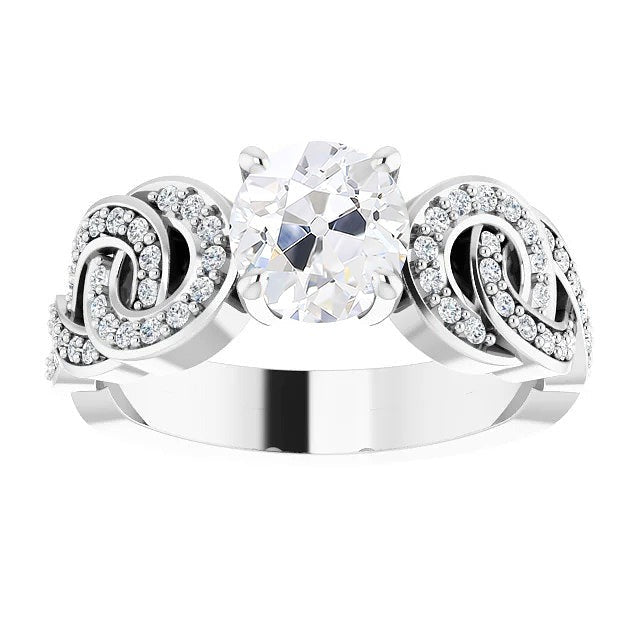Echt Gold Altschliff Diamantring Krappenset Twisted Style Schmuck 5.50 Karat