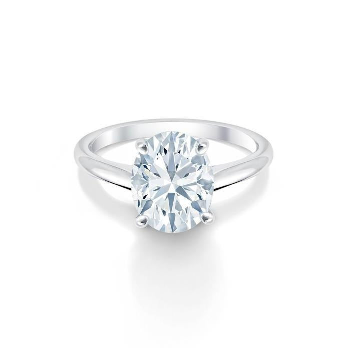 Echt Großer Diamanten im Ovalschliff 2.50 Karat Solitärring Weißgold 14K