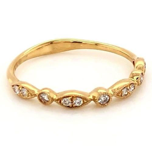 Echt Jubiläum Ehering 0.50 Karat Pave Setting Feiner Schmuck