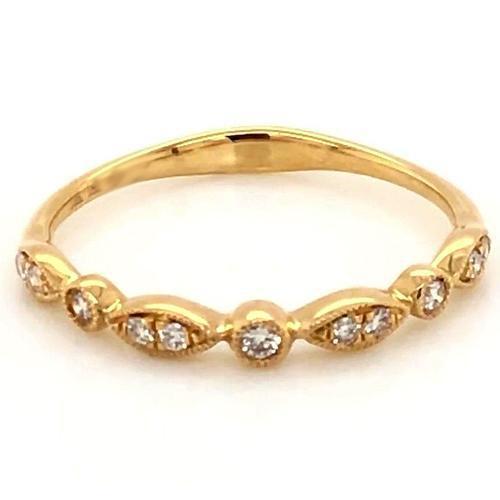 Echt Jubiläum Ehering 0.50 Karat Pave Setting Feiner Schmuck