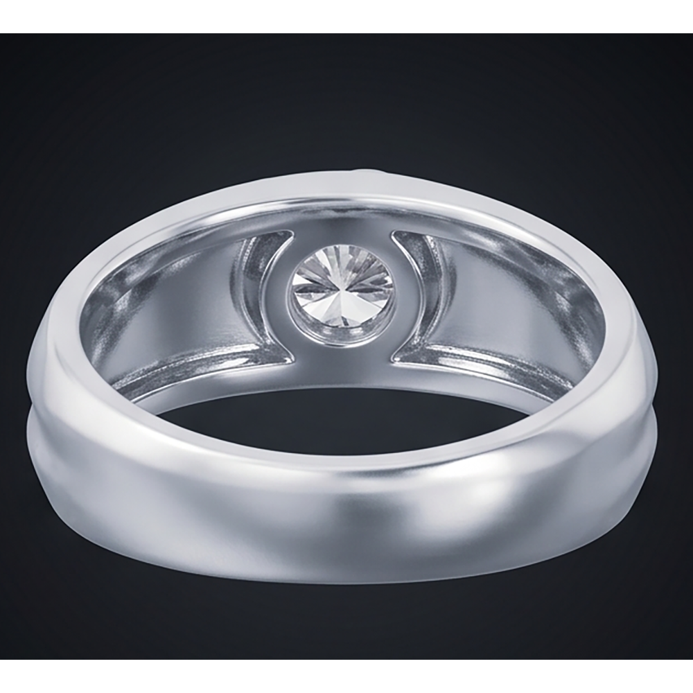 Echt Oval Aus der Erde Abgebauter Natürlicher Diamant Ring Herren Schmuck Lünette