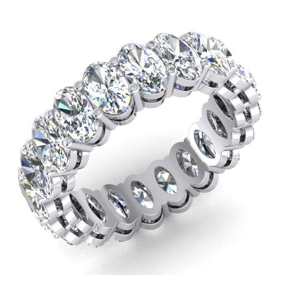 Echt Oval Diamant Ewigkeit Band Gold 14K Damen Schmuck 4 Ct.
