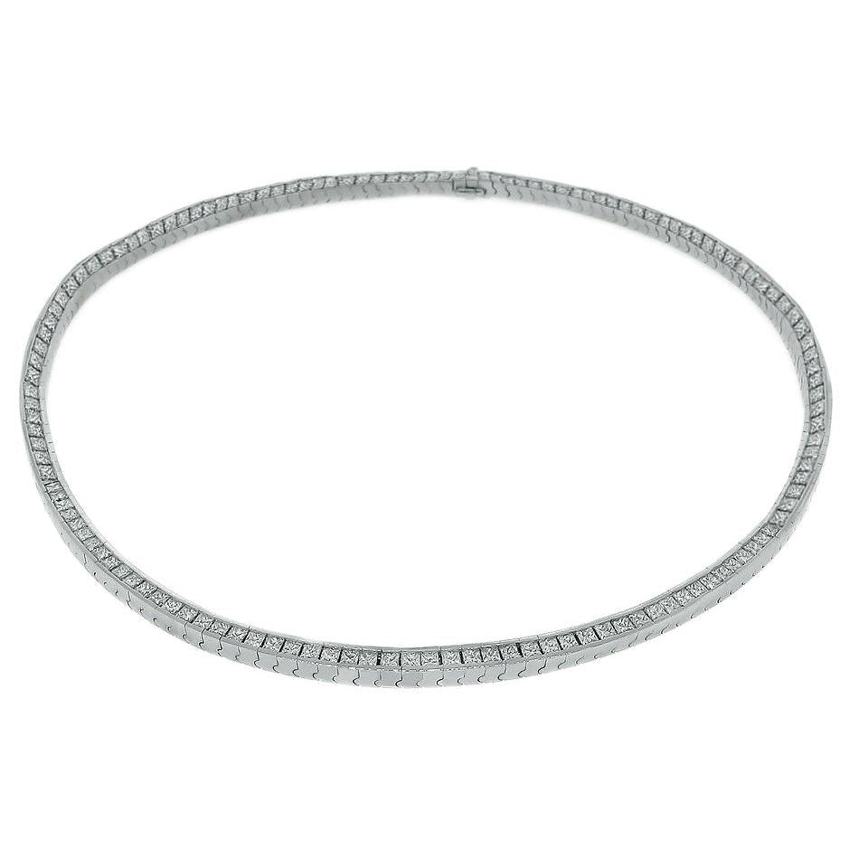 Echt Princess Diamant Channel Halskette 12 Karat Damen Schmuck Neu