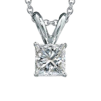 Echt Prinzessin Aus der Erde Abgebauter Natürlicher DiamantSolitaire Halskette Anhänger 1.0 Karat Weißgold 14K