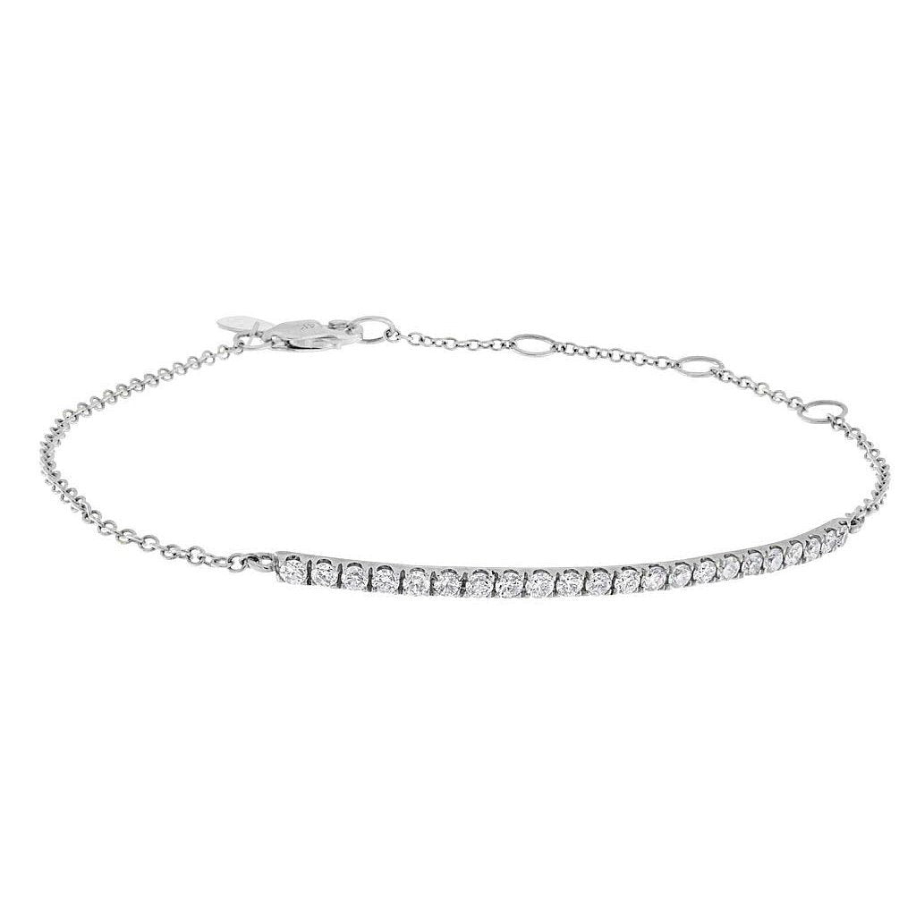 Echt Runden Diamant Lady Bar Armband Weißgold 14K Schmuck 2 Karat
