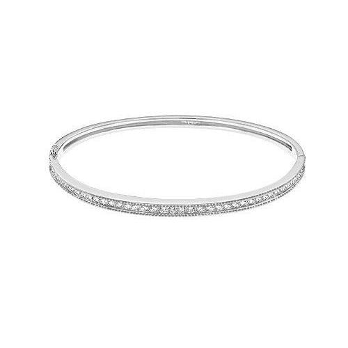 Echt Runder Diamant-Armreif Massives Weißgold 14 Karat 3,50 Karat