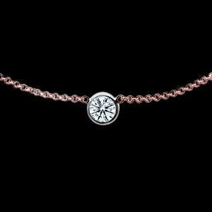 Echt Runder Aus der Erde Abgebauter Natürlicher Diamant Yards Halskette Rose Anhänger 2 Karat Weißgold 14K