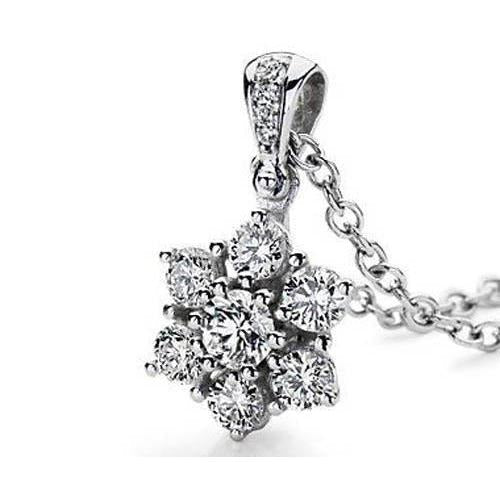 Echt Runder Kettenanhänger mit Aus der Erde Abgebauter Natürlicher Diamanten